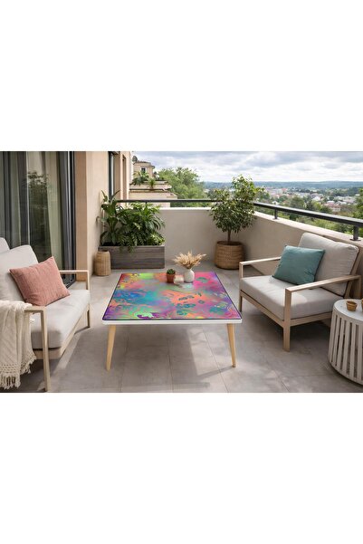 Boyut Modern Çizgiler, Canlı Dokunuşlar | Dekoratif Orta Sehpa 50x75 cm