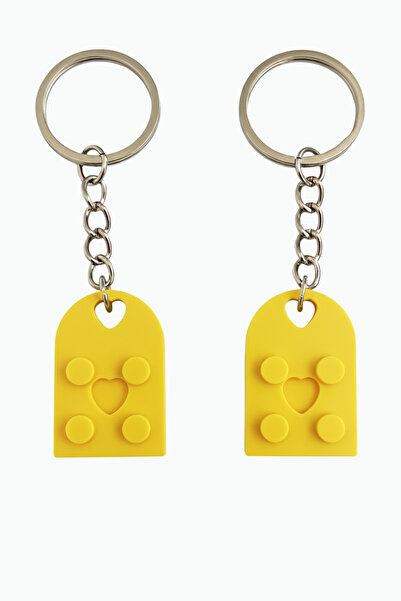 Cosmic Star Lego Heart Figure Lover Couple Design Keychain - Special Gift for...