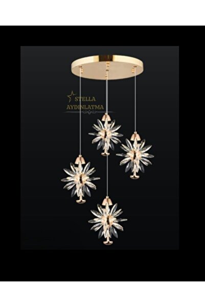 Stella GOLD LEDLİ SARKIT TAŞLI KRİSTAL YATAK ODASI SALON OTURMA 0DASI MUTFAK ...