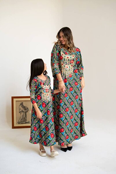 AFandina جلابية شالكي أ م وبنت بإطلالة تراثية أنيقة SM - 57 ) J تنوية الام تا...