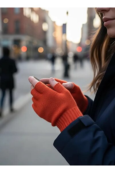 CANMODA Mănuși Angora în culoarea coralului - WH5503