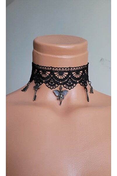 LO ADORO February 14Th Vintage Victorian Black Lace Gothic Necklace Choker Sk...
