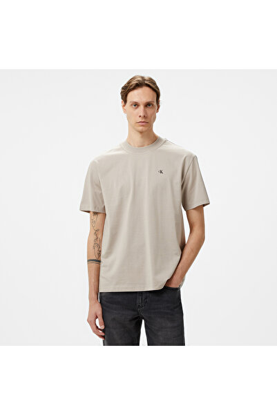 Calvin Klein Jeans Stamp Back Graphic Relaxed Erkek Gri T-Shirt