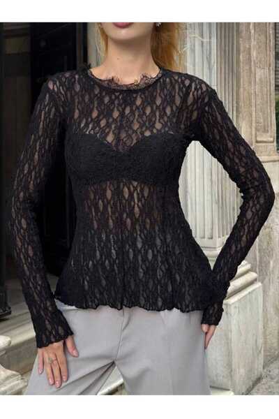 LAVRE Asymmetrical Cut Crew Neck Wrinkled Sporty Stylish Design Full Stretchy...