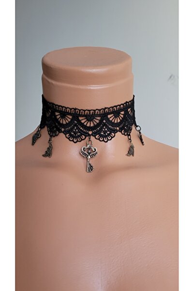 LO ADORO February 14Th Vintage Victorian Black Lace Gothic Necklace Choker Sk...