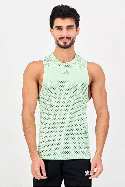 adidas Men Sportswear Fit Sleeveless Running Tank, Mint Green