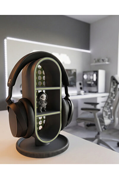 Elana Design Raflı Gamer Kulaklık Standı & Masa Üstü Organizer – (1 Adet Mini...