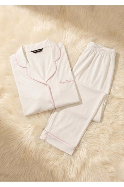 Pierre Cardin Women's Shirt Collar Buttoned 50% Modal 50% Cotton Pajama Set