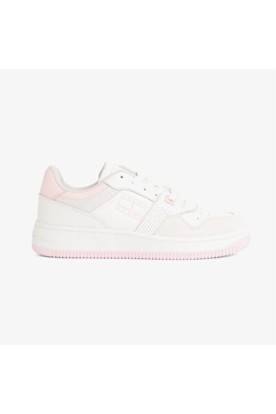 Tommy Hilfiger Retro Basket Washed Suede Kadın Pembe Sneaker