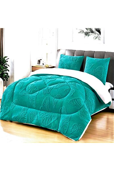 TR Set Pilota Cocolino Tricotata cu Blanita si 2 Fete de Perna, verde, 200x230cm