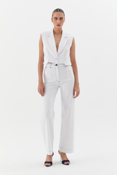ONNO PRIVE Denim Vest White