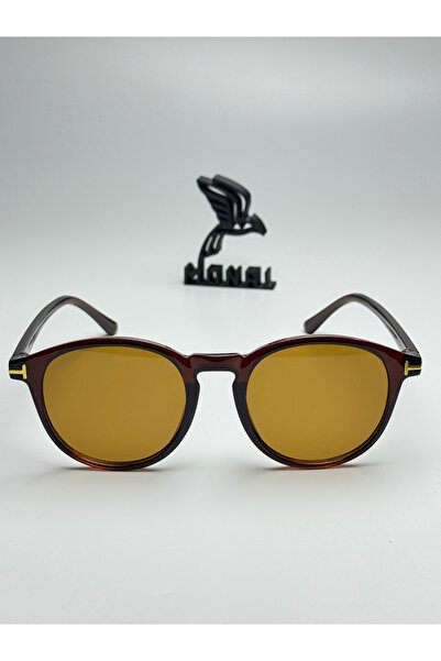 MONAL EYEWEAR New York U.S. Model Aci Brown Frame Brown Glass Round Unisex Su...