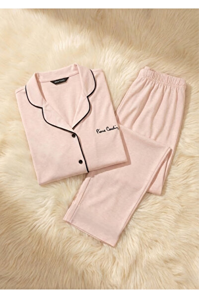 Pierre Cardin Women's Shirt Collar Buttoned 50% Modal 50% Cotton Pajama Set