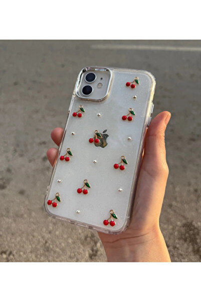 Jetmobil iPhone 11 3D Cherry Patterned Silicone Case with Camera Protrusion