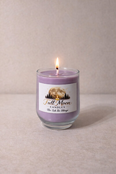 Full Moon Candles El Yapımı Soya Mum Kokulu - Cam Bardak - Dekoratif Mum