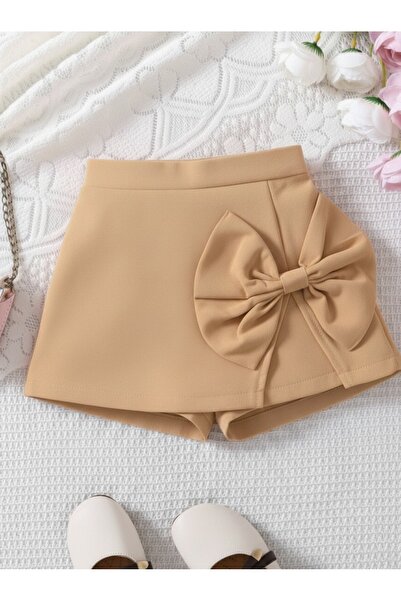 MRDN MODA Kız çocuğu beli lastikli fiyonklu mini şort etek