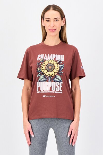 Champion Women Sportswear Fit Short Sleeve Outdoor T-Shirt, Brown