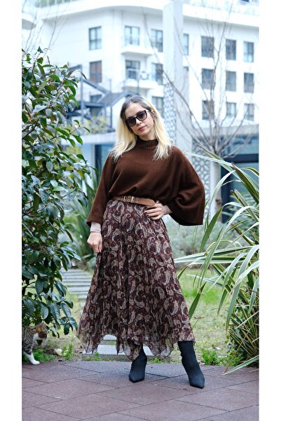 SERENCEE Ethnic Pattern Crochet Skirt-Triko Sweater Set
