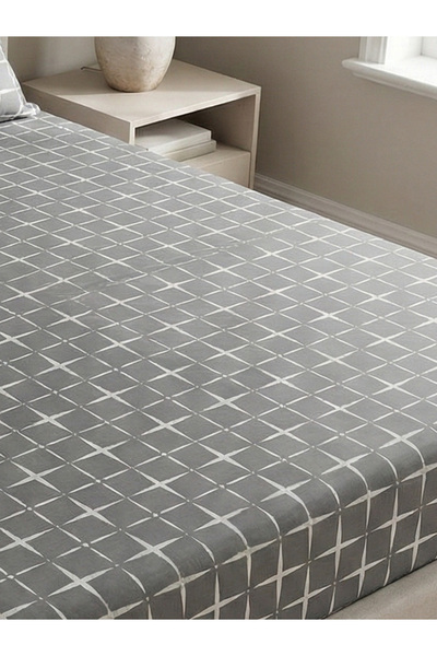 femmhome Fitted Sheet |   100% Cotton |   Premium |   Single/Double/King |   63 Wire Weaving |   Came Soft Grid Series