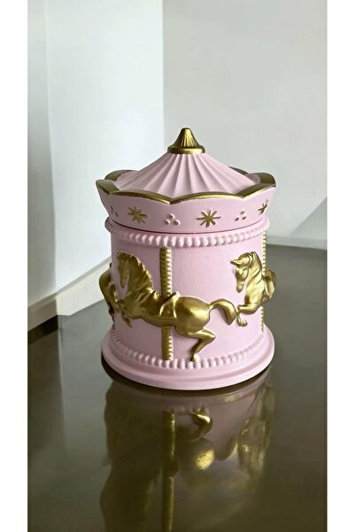 Özalp Decor El Yapımı Dekoratif Atlı Karınca Biblo& Kutu -Pembe Gold Altın Ta...