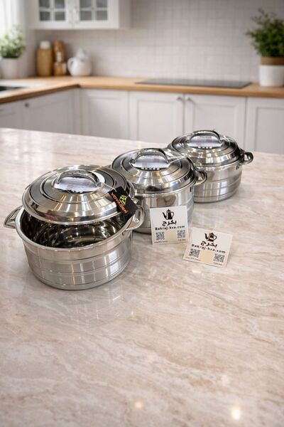 bakraj Indian stainless steel luxury food containers from Bakraj, medium size