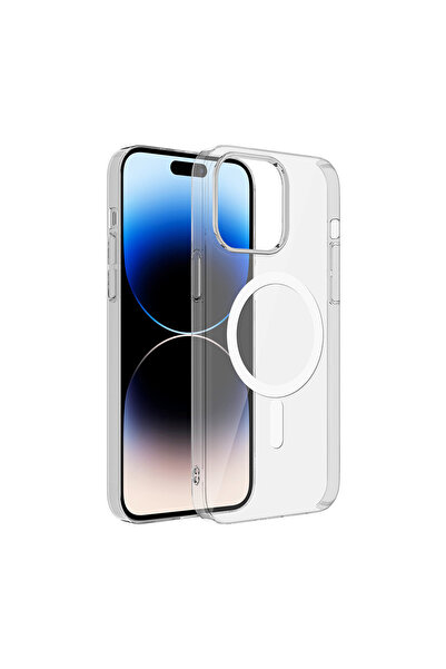 zore iPhone 15 Kamera Korumalı M-Safe Şarj Özellikli Şeffaf ATA London Siliko...