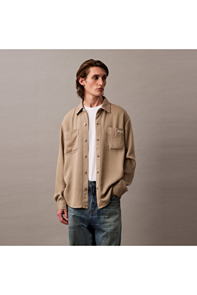 Calvin Klein Soft Overdye Erkek Bej Gömlek