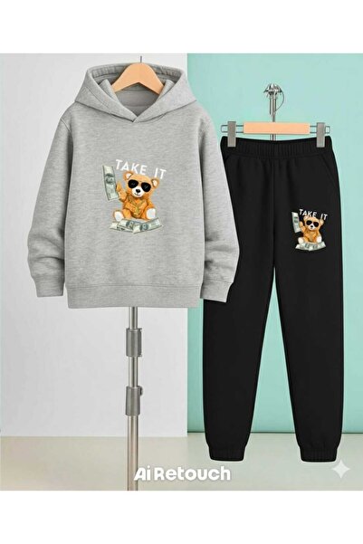 Nice Clothes Set trening pentru copii cu glugă UNISEX TAKE IT MONEY PRINT