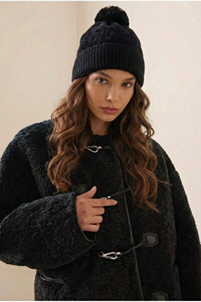 keily. Plush Detailed Winter Pompom Women's Beanie