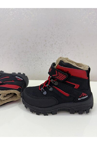 MYSSTORE Ortapedik Taban İçi Yünlü Çocuk Bot Kar Botu KIRMIZI