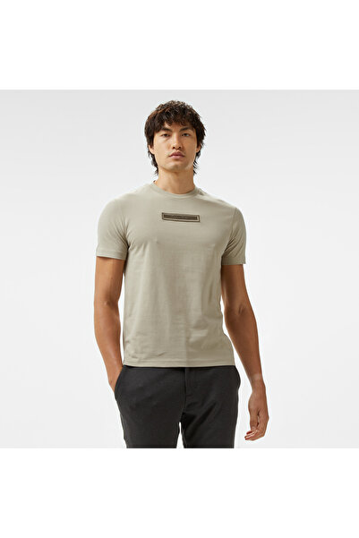 Calvin Klein Embroidered Logo Peached Erkek Bej T-Shirt