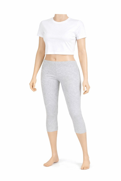 belpa Knee Length Cotton Combed Leggings, Stretch Fabric Leggings, Capri Legg...