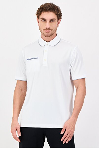 Greg Norman Men Sportswear Fit Short Sleeve Golf Polo Shirt, White