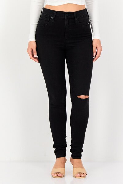 Levi's Women Super Skinny Fit Solid Stretchable Jeans, Black