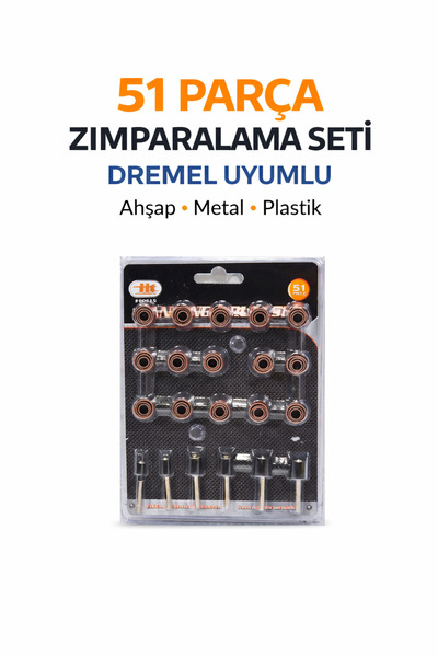 SENBANG 51 Parça Zımparalama Seti – Dremel Uyumlu Ahşap Metal Plastik Zımpara...