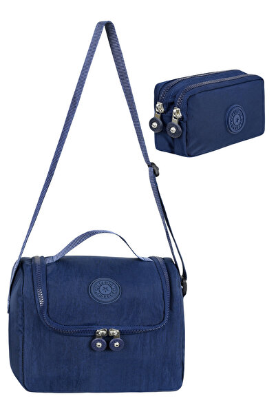 Freedom Set of 2 Crinkle Fabric Thermal Lunch Bag + Double Compartment Pencil...