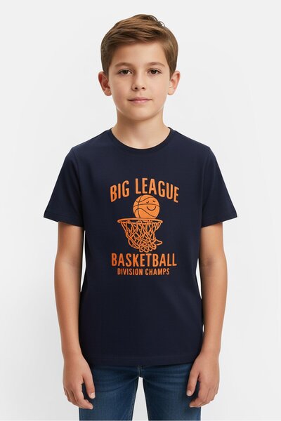 The Children's Place Kids Boy Crew Neck Graphic Print Short Sleeve T-Shirt, Navy