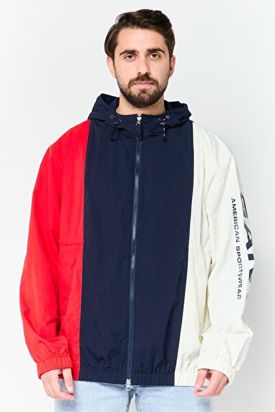 Gant Men Brand Logo Long Sleeve Windbreaker Jacket, Multicolor