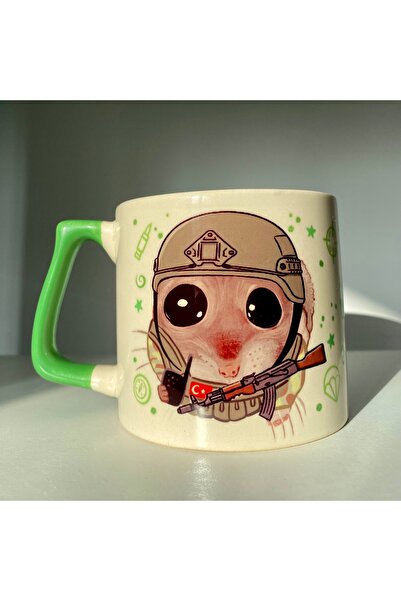 westartic Sad Üzgün Hamster - Meslek: Asker (Soldier) Kupa Bardak Fincan