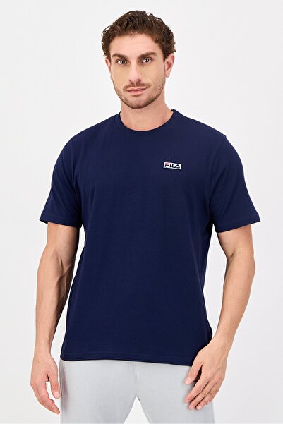 FILA Men Sportswear Fit Short Sleeve Outdoor T-Shirt, Navy