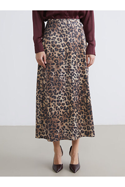 LC Waikiki Σατέν φούστα με λεοπάρ σχέδιο