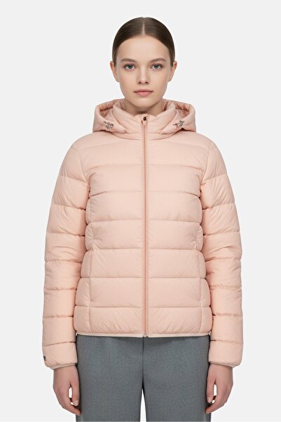 Levi's Women Plain Puffer Jacket, Peach