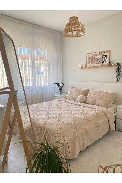 Tly Home Textiles Sevgi Bahçesi Fırfırsız Yatak Örtüsü Vizon 240x260 | Pamuk ...