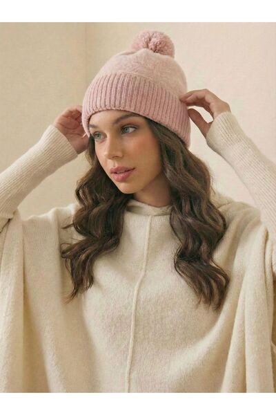 keily. Plush Detailed Winter Pompom Women's Beanie