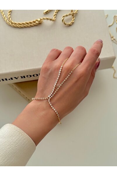 YOUES JEWELRY 14K ALTIN RENK ÇELİK ŞAHMERAN BİLEKLİK