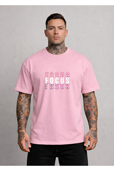 LORVEX Oversized T-Shirt Comfortable Fit Patterned Focus B Printed 100% Cotton