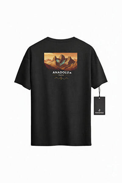 PERISENSE Unisex Anadolu Printed Premium Combed Cotton Oversized T-Shirt