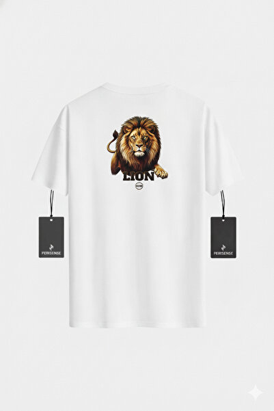 PERISENSE Unisex Lion King Printed Premium Combed Cotton Oversized T-Shirt