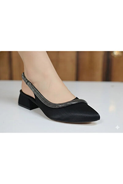 nuvora حذاء نسائي كلاسيكي يومي بكعب قصير مخطط بالحجر