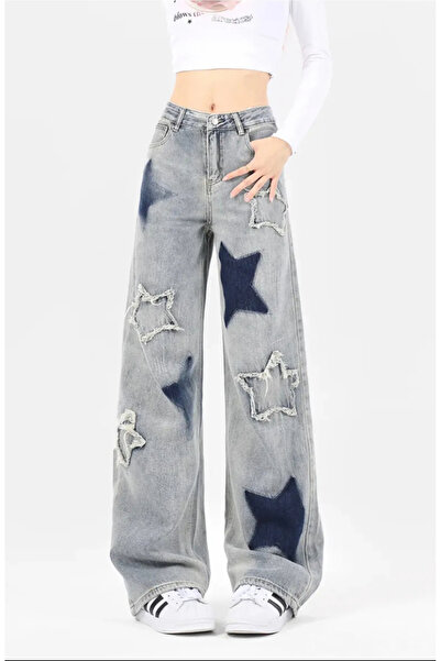 AYLFARWEAR Yıldızlı Retro Tarz Pantolon Recycled Pocket Star Jean
